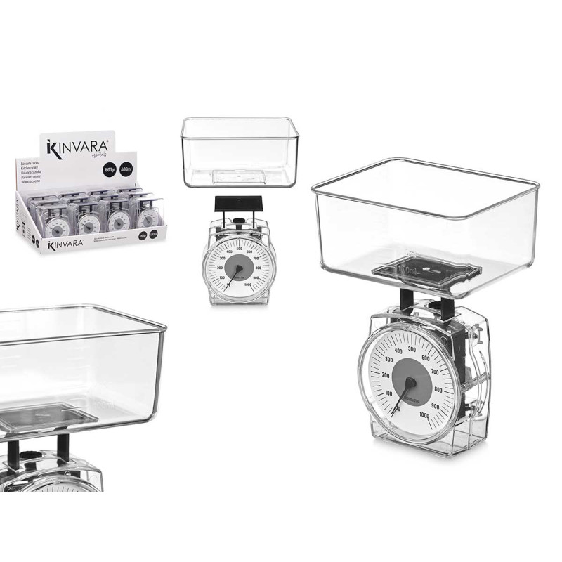 BILANCIA 1KG CONTENITORE 400ML RETTANGOLARE TRASPA