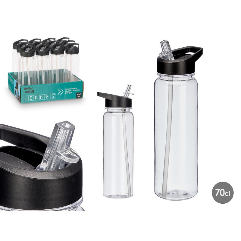 GARRAFA PLASTICO DESPORTIVA 700ML PRETA