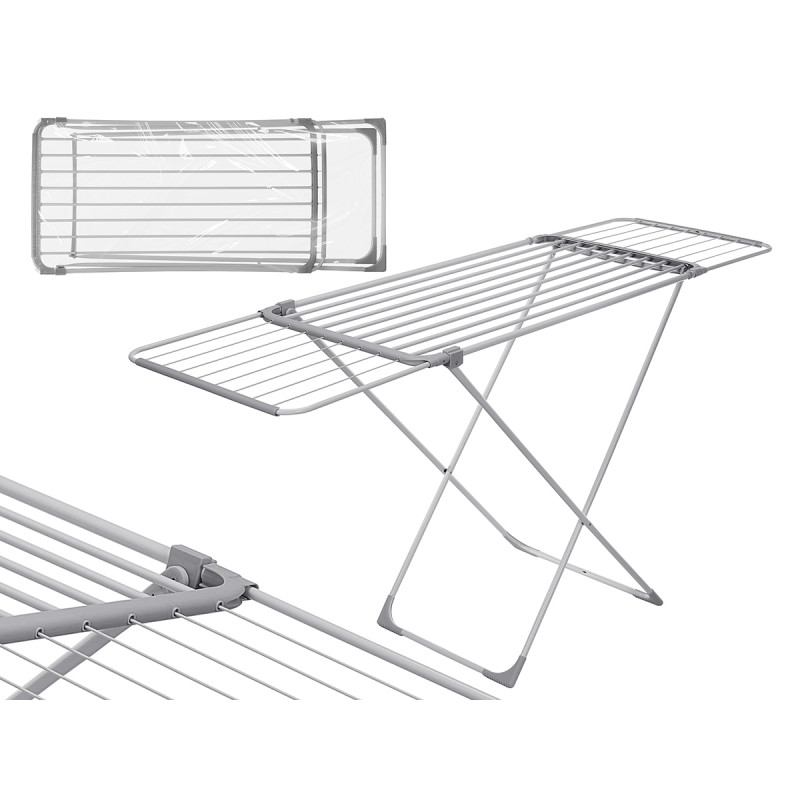 EXTENDABLE GREY CLOTHES RAIL 108-176CM