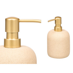 POLYRESIN BEIGE BATHROOM SOAP DISPENSER