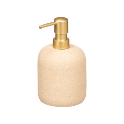 POLYRESIN BEIGE BATHROOM SOAP DISPENSER