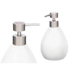 DISPENSADOR POLIRESINA OVAL BRANCO RISCAS