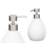WHITE STRIPED POLYRESIN OVAL SOAP DISPENSER 