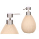 BEIGE STRIPED OVAL SOAP DISPENSER
