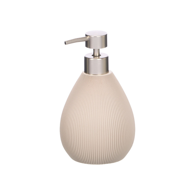 GREY STRIPED OVAL SOAP DISPENSER