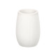WHITE STRIPED POLYRESIN BATHROOM TUMBLER