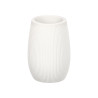 WHITE STRIPED POLYRESIN BATHROOM TUMBLER