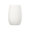 WHITE STRIPED POLYRESIN BATHROOM TUMBLER