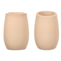 VASO POLIRESINA BAÑO BEIGE RAYAS