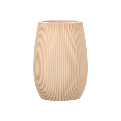 GOBELET POLYRÉSINE SALLE BAIN BEIGE RAYURES
