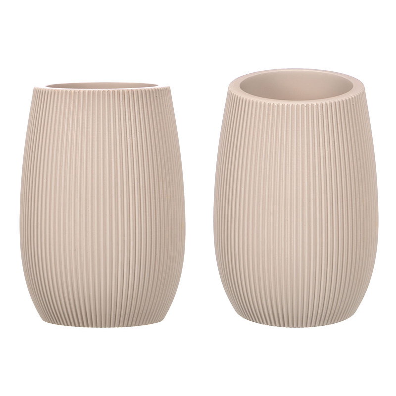 VASO POLIRESINA BAÑO GRIS RAYAS