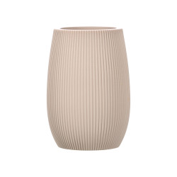 GREY STRIPED POLYRESIN BATHROOM TUMBLER