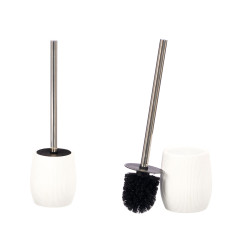 WHITE STRIPED POLYRESIN TOILET BRUSH