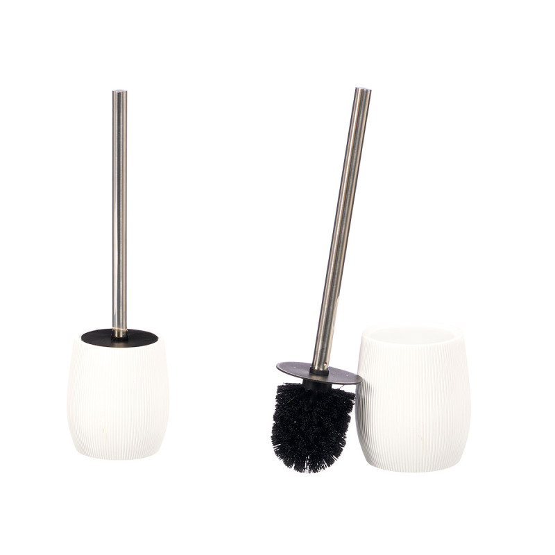 WHITE STRIPED POLYRESIN TOILET BRUSH