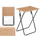 TABLE PLIANTE NATURELLE PIEDS NOIRS 48X38X66CM
