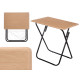 TABLE PLIANTE NATURELLE PIEDS NOIRS 70X50X70CM