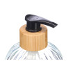 TRANSPARENT SOAP DISPENSER BAMBOO 410ML 