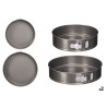 SET 2 GREY ROUND STEEL ROASTER PAN