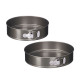SET 2 GREY ROUND STEEL ROASTER PAN