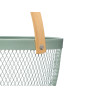GREEN ROUND BASKET BAMBOO HANDLE