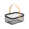 PANIER RECTANGULAIRE NOIR ANSE BAMBOU