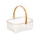 CESTA RECTANGULAR BLANCO ASA BAMBU