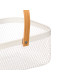 PANIER RECTANGULAIRE BLANC POIGNÉE BAMBOU