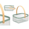GREEN RECTANGULAR BASKET BAMBOO HANDLE