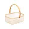 CESTA RECTANGULAR BEIGE ASA BAMBU