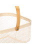 BEIGE RECTANGULAR BASKET BAMBOO HANDLE