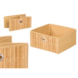 SQUARE BAMBOO STORAGE BASKET