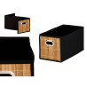 BLACK RECTANGULAR BAMBOO STORAGE BASKET