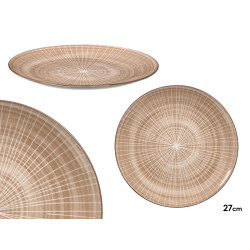 DINNER PLATE STRIPED BROWN 27CM
