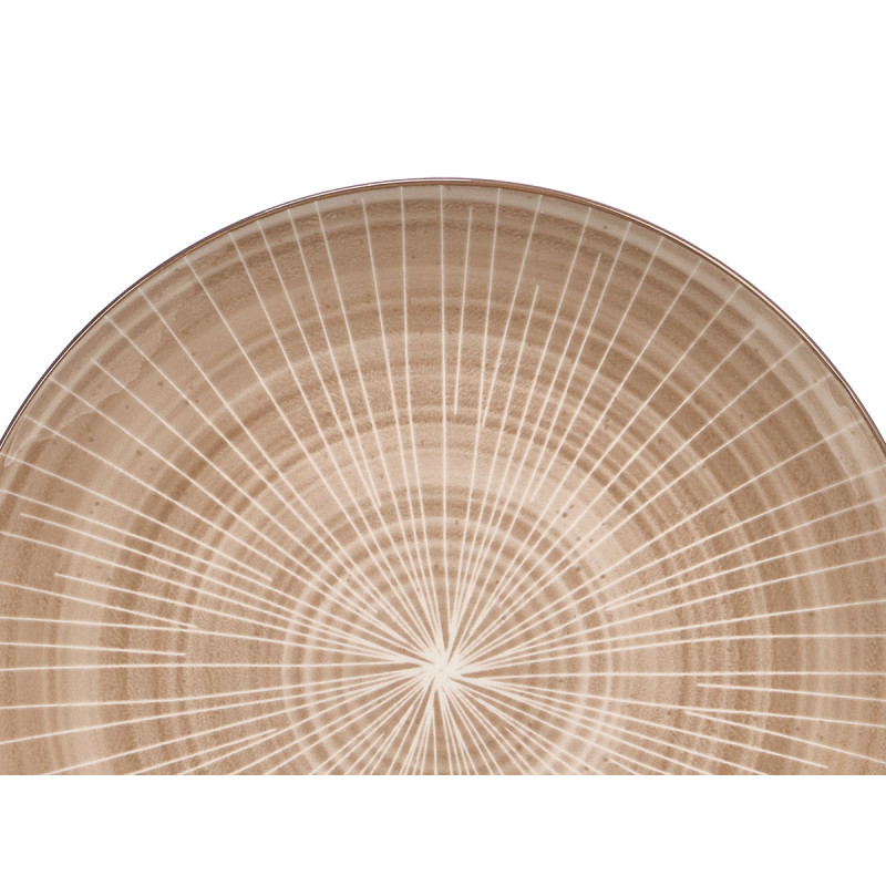 PRATO LISO RISCAS CASTANHO 27CM