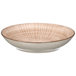PIATTO FONDO RIGHE MARRONE 20CM