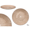 PLATO POSTRE RAYAS MARRON 19CM