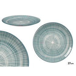 PLATO LLANO RAYAS AZUL 27CM