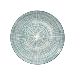 DINNER PLATE STRIPED BLUE 19CM