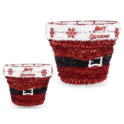 CESTA GORRO NAVIDEÑA ESPUMILLON ROJO Y BLANCO
