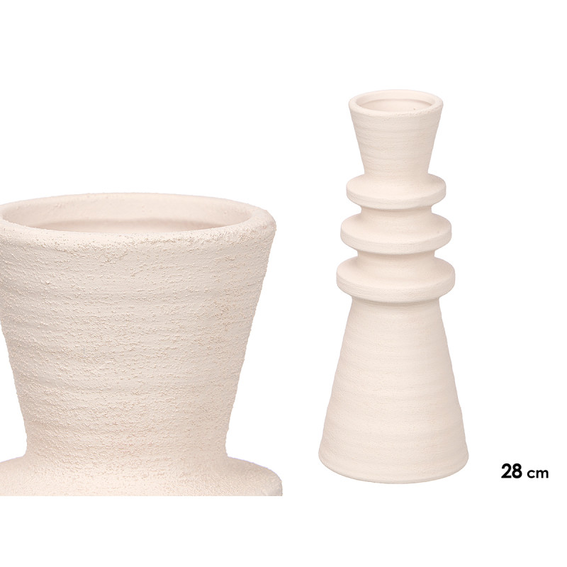 VASO MODERNO BRANCO TERRACOTA MEDIO