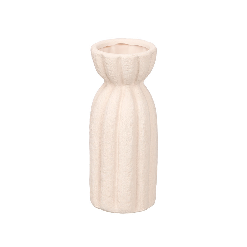 WIDE STRIPED SAHARA WHITE VASE BIG