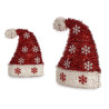 GORRO NATALICIO FLOCOS NEVE VERMELHO E BRANCO 