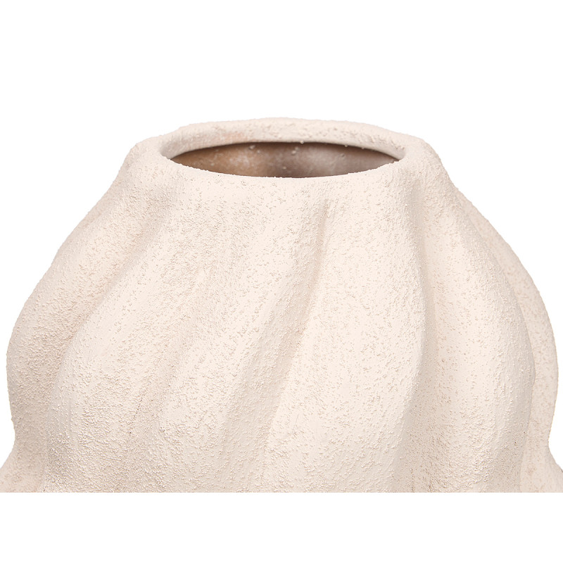 SPIRAL TERRACOTTA WHITE VASE BIG