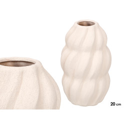 VASO ESPIRAL BRANCO TERRACOTA MEDIO