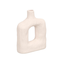 VASO MODERNO BURACO BRANCO TERRACOTA MEDIO
