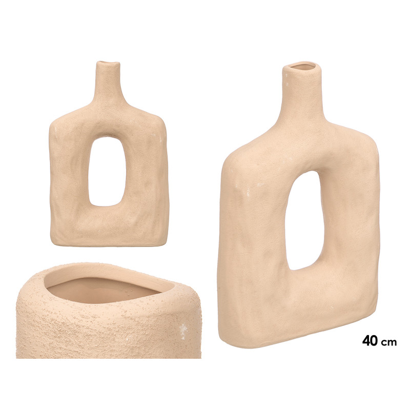 VASO MODERNO BURACO TERRA TERRACOTA GRD