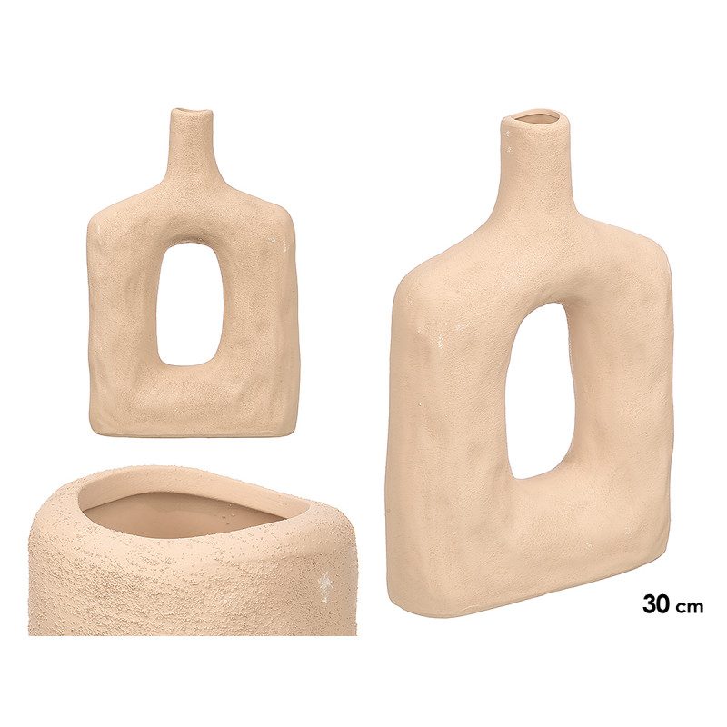 VASO MODERNO FURADO TERRA SAHARA MEDIO