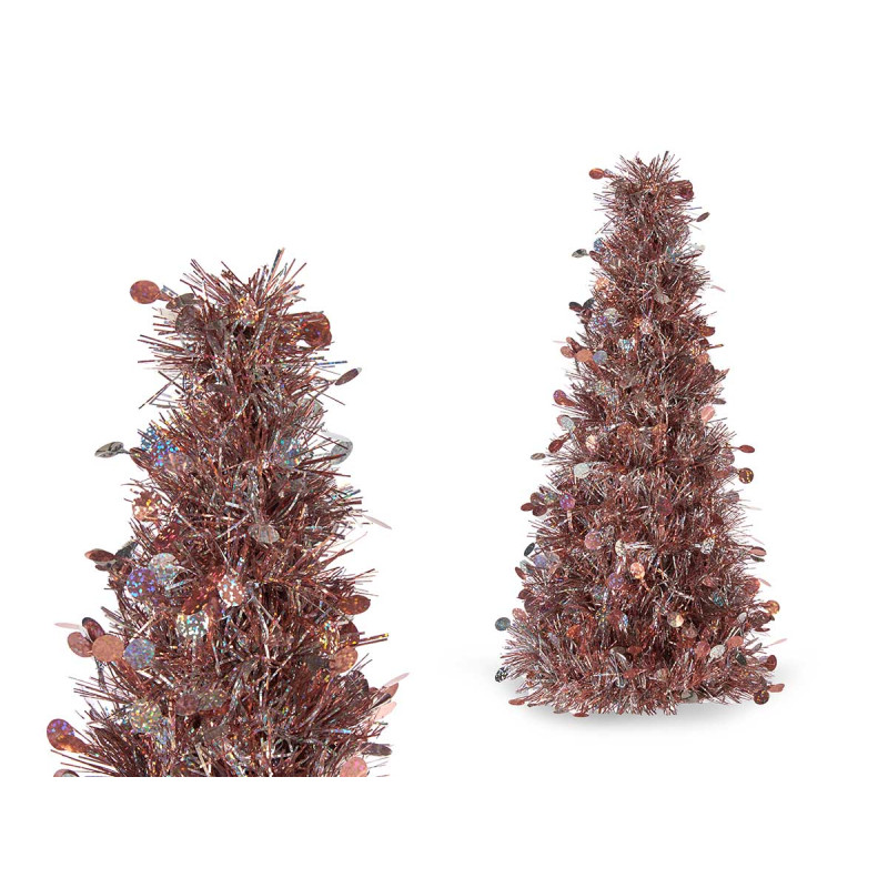 ARBOL NAV ESPUMILLON HOLOGRAFICO 31CM ROSA OSCURO