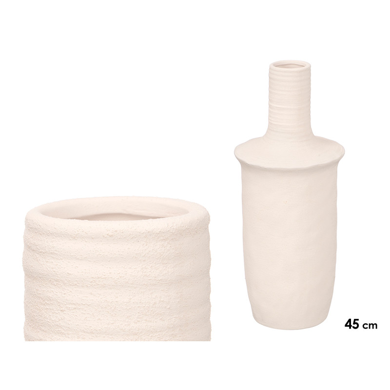 VASO BOCA ESTREITA BRANCO TERRACOTA GRD