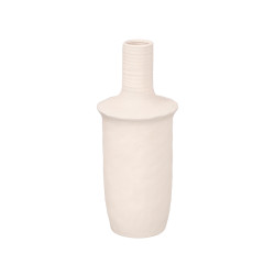 NARROW MOUTH TERRACOTTA WHITE VASE BIG